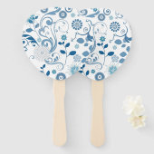 Paddle Fan-Blue Floral Fächer (Vorne und Hinten)