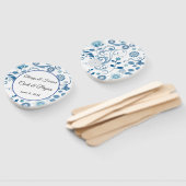 Paddle Fan-Blue Floral Hand Fan Fächer (Non-assembled)