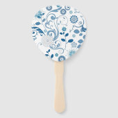 Paddle Fan-Blue Floral Hand Fan Fächer (Rückseite)