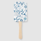 Paddle Fan-Blue Floral Hand Fan Fächer (Rückseite)