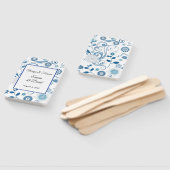 Paddle Fan-Blue Floral Hand Fan Fächer (Non-assembled)