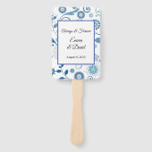 Paddle Fan-Blue Floral Hand Fan Fächer (Vorderseite)
