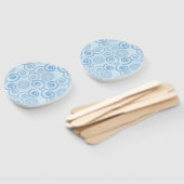 Paddle Fan-Blue Pearls Fächer (Non-assembled)