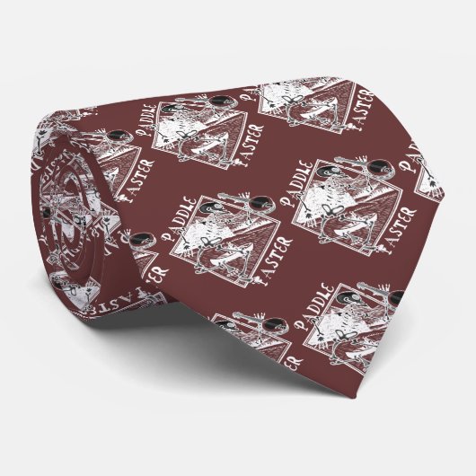 Paddle Faster Skeleton Canoe Krawatte (Gerollt)