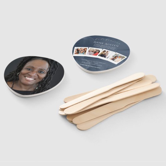 Paddle Funeral Hand Fan – Rounded Corners Fächer (Non-assembled)