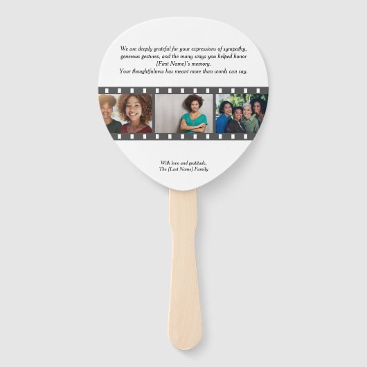 Paddle Funeral Hand Fan – Rounded Corners Fächer (Vorderseite)
