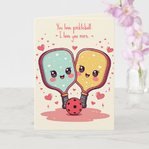 Paddle-Herzen & Pickleball-Küsse💘 Valentinstag Karte