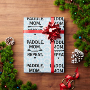 Paddle Mom Repeat Lustiges Kayaking Outdoor-Abente Geschenkpapier