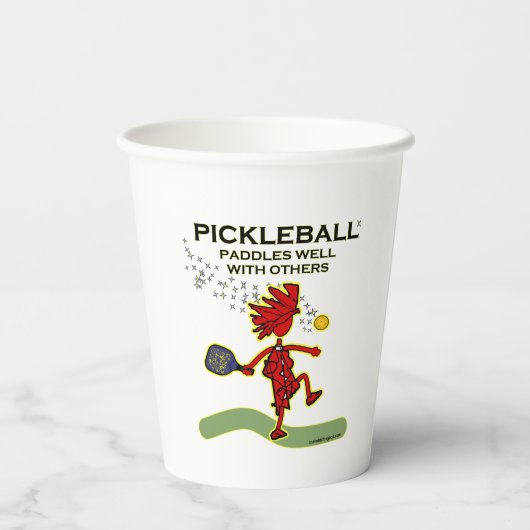 Paddle-Paddel gut mit anderen Papierstapeln Pappbecher (Rückseite)