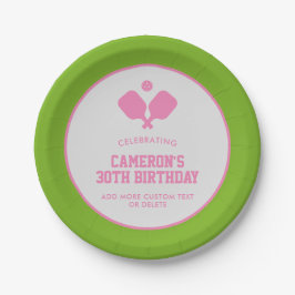 Paddle-Party Paddles Pink Green Custom Pappteller