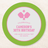 Paddle-Party Paddles Pink Green Custom Runder Pappuntersetzer (Vorderseite)