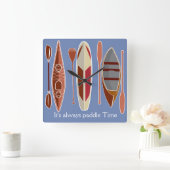 Paddle Passion Quadratische Wanduhr (Zuhause)