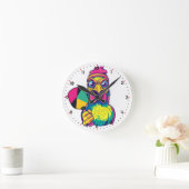 Paddle Peckin' Time Pickleball Runde Wanduhr (Zuhause)