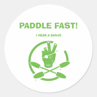 PADDLE SCHNELL! ICH HABE EINEN BANJO RUNDER AUFKLEBER