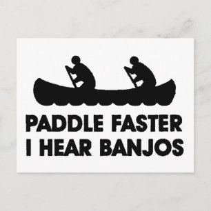 Paddle schneller Ich höre Banjos Postkarte