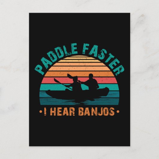 Paddle schneller Ich höre Banjos Postkarte (Vorderseite)