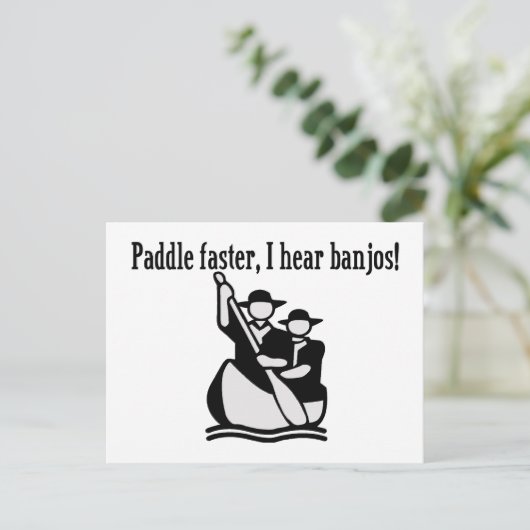 Paddle schneller Ich höre Banjos Postkarte (Stehend Vorderseite)