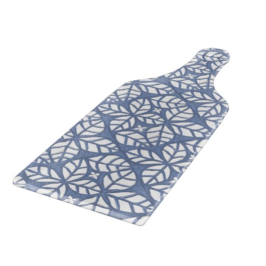 Paddle Shaped Blue and White Glass Cutting Board Schneidebrett (Ecke)