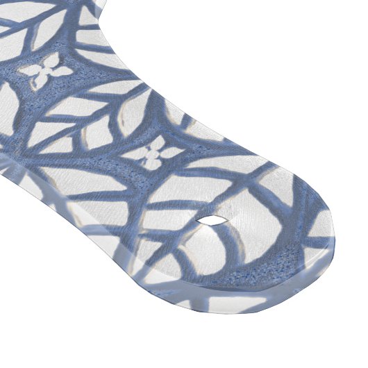 Paddle Shaped Blue and White Glass Cutting Board Schneidebrett (Ecke)