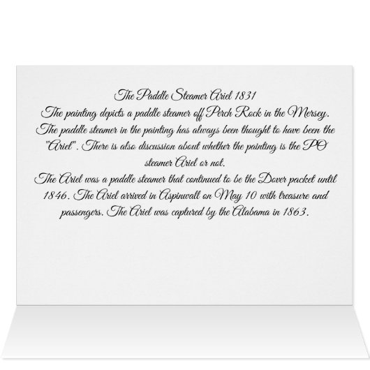 Paddle Steamer Ariel 1831 (Innenansicht Horizontal (Oben))