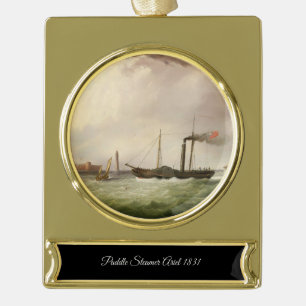 Paddle Steamer Ariel 1831 Banner-Ornament Gold