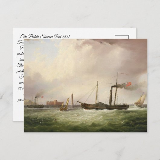 Paddle Steamer Ariel 1831 Postkarte (Vorne/Hinten)
