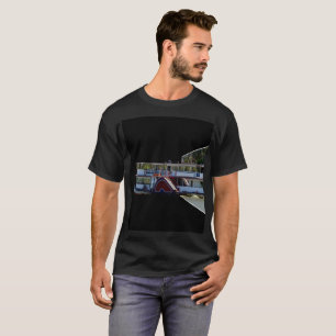 Paddle Steamer Popout Art, Mens Black T - Shirt