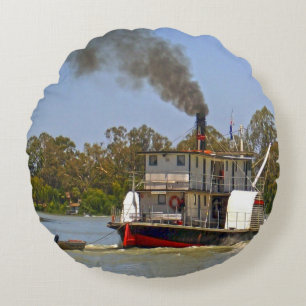Paddle Steamer River Murray Australia Rundes Kissen