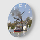 Paddle Steamer River Murray, Wall Clock Große Wanduhr (Winkel)