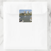 Paddle Steamers, Brisbane River, Brisbane, Quadratischer Aufkleber (Tasche)