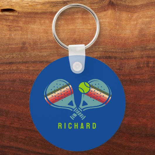 Paddle-Team-Stripteppiche für Pickleball Schlüsselanhänger (Rückseite)