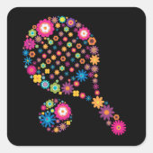 Paddle Tennis Quadratischer Aufkleber (Vorderseite)