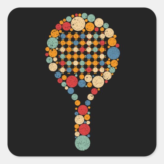 Paddle Tennis Quadratischer Aufkleber (Vorderseite)