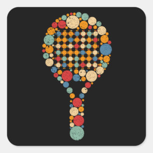 Paddle Tennis Quadratischer Aufkleber