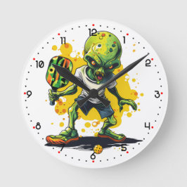 Paddle to the Mothership Pickleball Runde Wanduhr