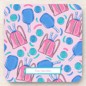 Paddle und Balls aus Pickleball Paddel und Balls P Getränkeuntersetzer (Vorderseite)