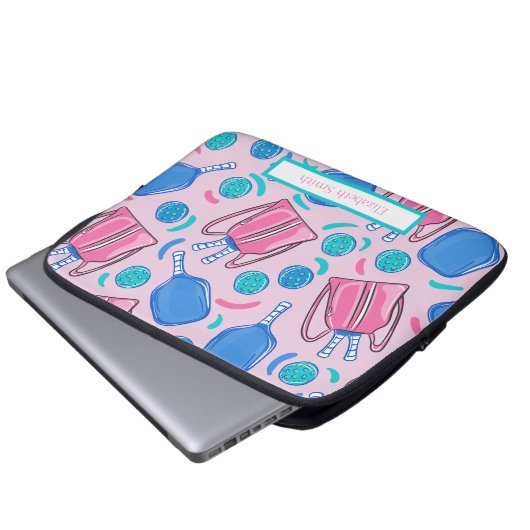 Paddle und Balls aus Pickleball Paddel und Balls P Laptopschutzhülle (Vorne Knopf)