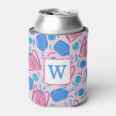 Paddle und Balls aus Pickleball Paddeln und Pink P Dosenkühler (Kanne Vorderseite)