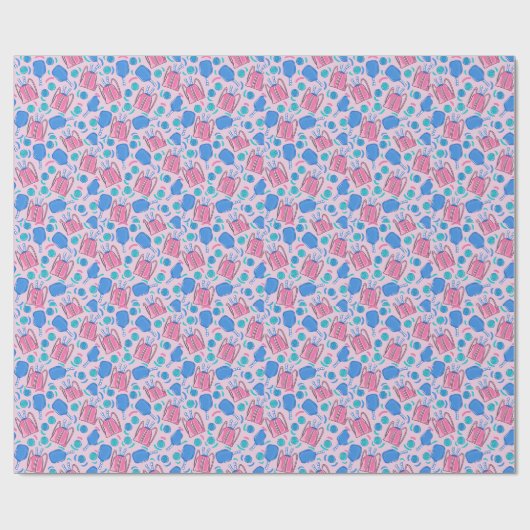 Paddle und Balls aus Pickleball Paddeln und Pink P Geschenkpapier (Flach)