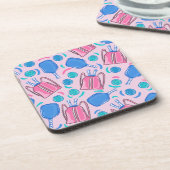 Paddle und Balls aus Pickleball Paddeln und Pink P Getränkeuntersetzer (Linke Seite)