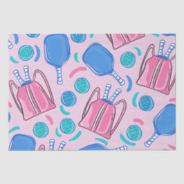 Paddle und Balls aus Pickleball Paddeln und Pink P Seidenpapier