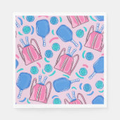Paddle und Balls aus Pickleball Paddeln und Pink P Serviette (Vorderseite)
