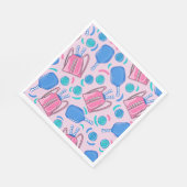 Paddle und Balls aus Pickleball Paddeln und Pink P Serviette (Ecke)