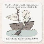 Paddle Upstream Rechteckiger Pappuntersetzer (Vorderseite)