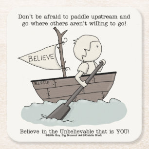 Paddle Upstream Rechteckiger Pappuntersetzer