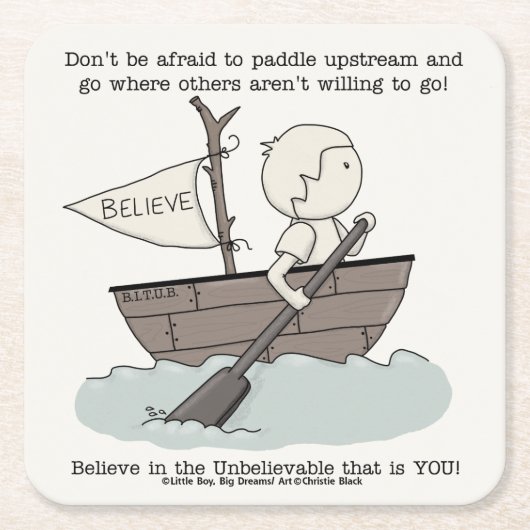 Paddle Upstream Rechteckiger Pappuntersetzer (Vorderseite)