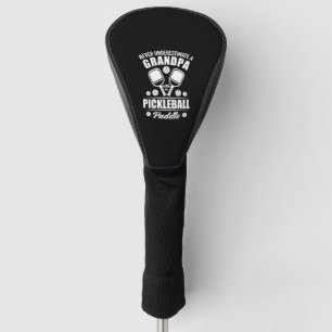 Paddleball - Opa mit Pickleball-Paddel Golf Headcover