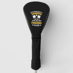 Paddleball - Opa mit Pickleball-Paddel Golf Headcover