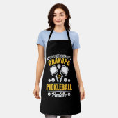 Paddleball - Opa mit Pickleball-Paddel Schürze (Getragen)