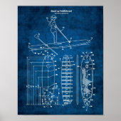 Paddleboard Blueprint Patent Lakehouse Dekoration (Vorne)